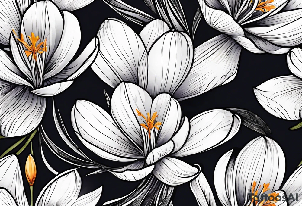 crocus flower design tattoo idea