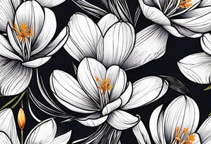 crocus flower design tattoo idea