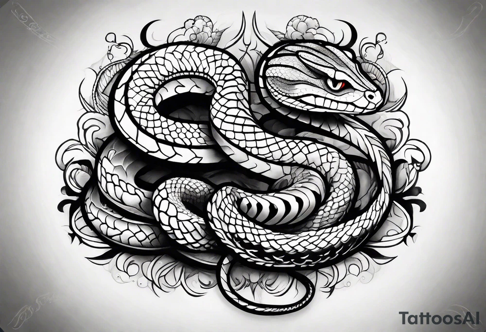 Neo traditional snake tattoo idea