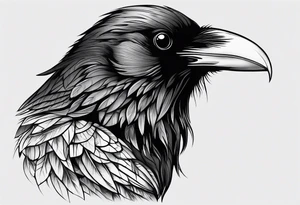 raven head tattoo idea