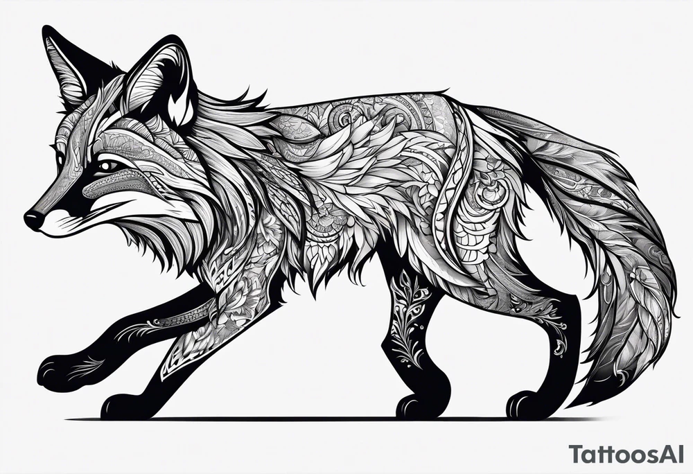 strength, small, nuanced, fox, elegant, armenian tattoo idea