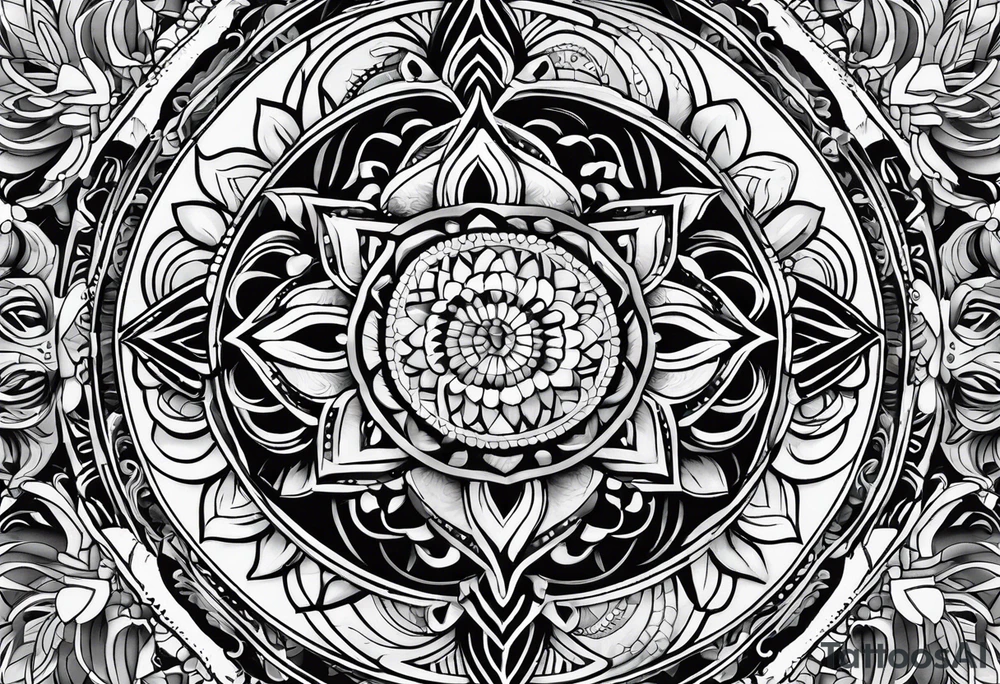 A mandala half sleeve tattoo idea