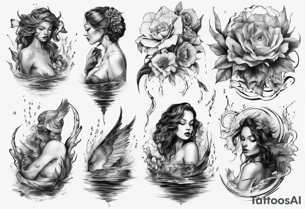Wasser Nymphe tattoo idea