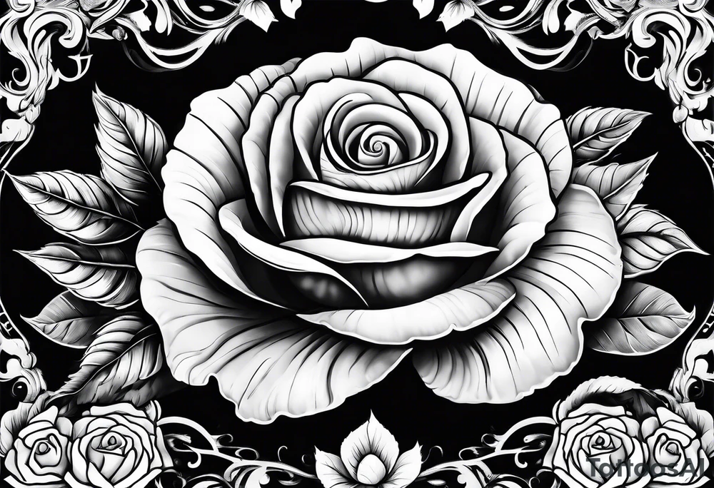 Shell with rose tattoo idea