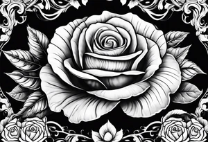 Shell with rose tattoo idea
