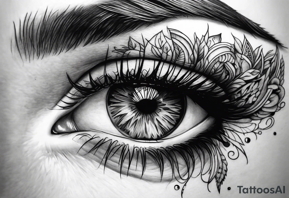 Feminine Eye melting tattoo idea