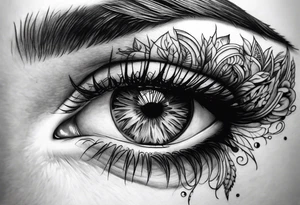 Feminine Eye melting tattoo idea