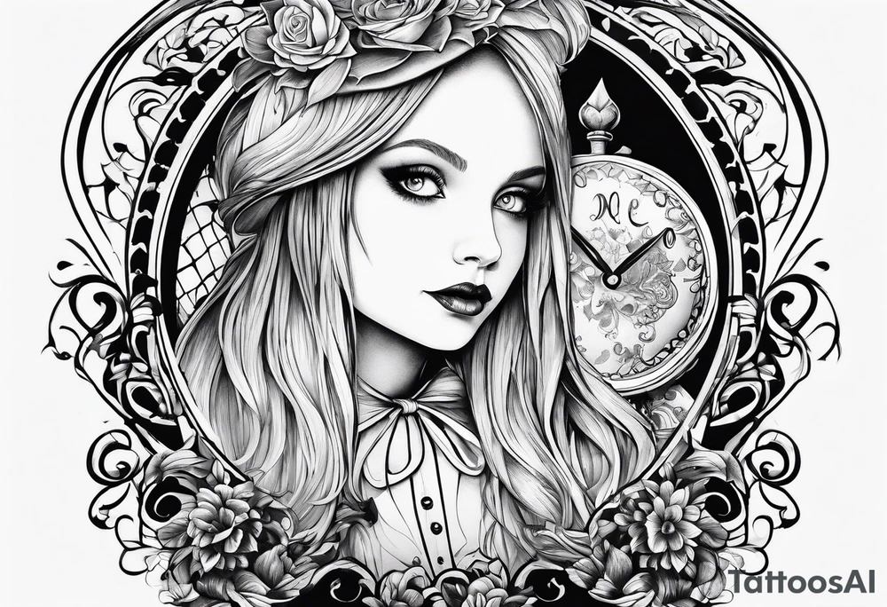 【ALICE IN WONDERLAND】手描き イラスト アート Pin by Erika Duarte on Tattoo Ideias | Alice and wonderland