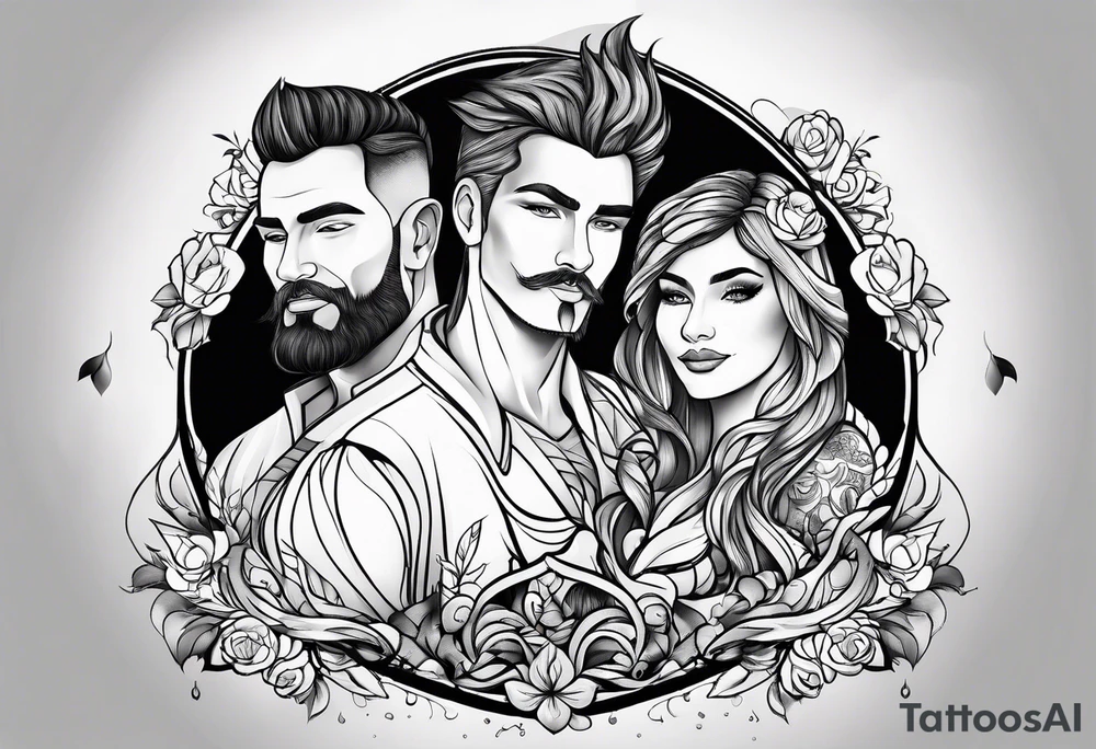 Mom dad family hold habd tattoo idea