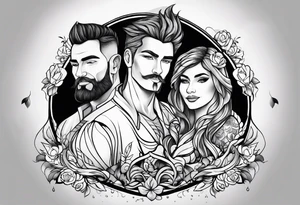 Mom dad family hold habd tattoo idea