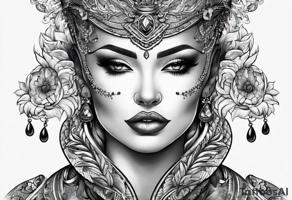 Whole hand wrapped around throat tattoo idea