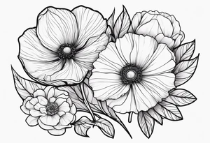 Cosmo and poppy flower tattoo idea