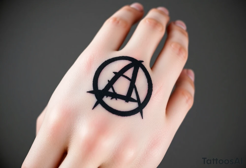 Cybersigilism tattoo of the anarchy symbol tattoo idea