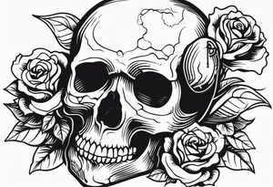 Skull with rose tattoo idea