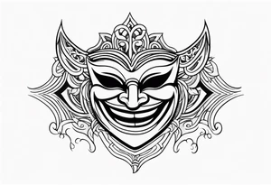 Gothic Laughing mask tattoo idea