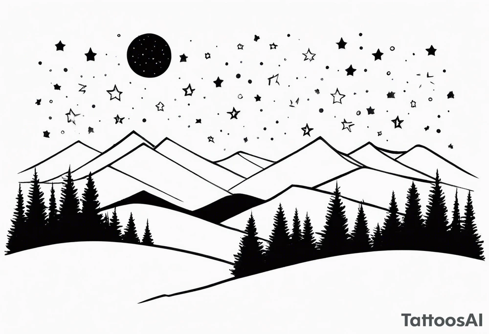 Winter night sky, quarter sleeve tattoo idea