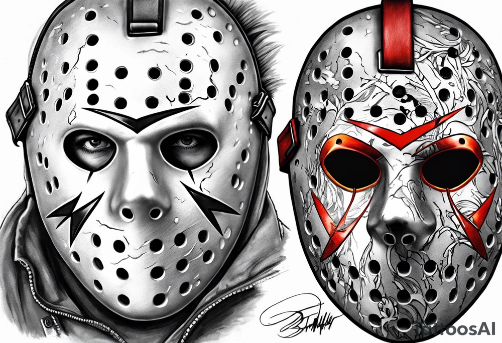 Friday the 13th mask, 13 in the mask tattoo idea