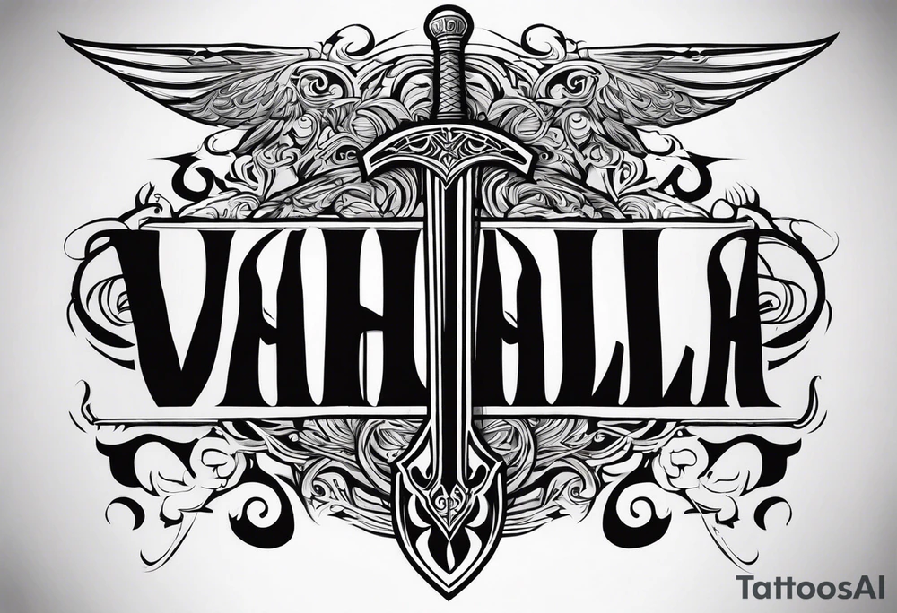 Valhalla sword tattoo idea
