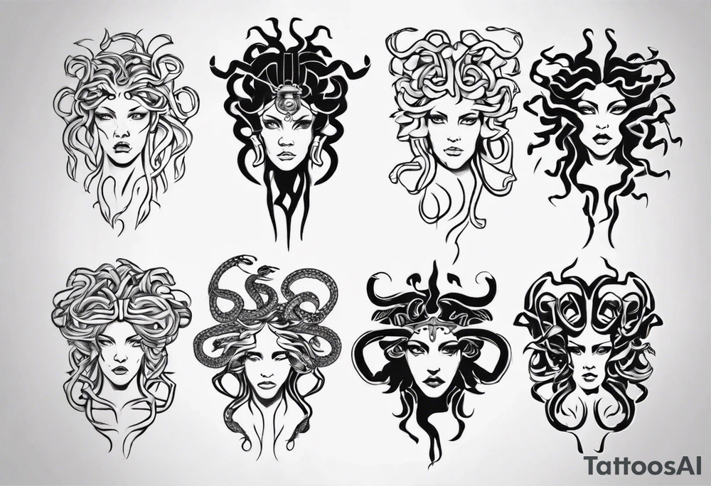 Medusa front profile tattoo idea