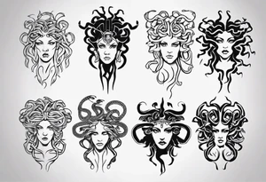 Medusa front profile tattoo idea