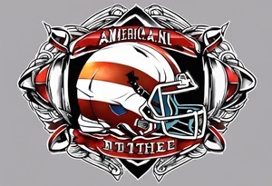 Cross with american football laces tattoo idea