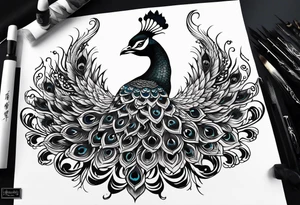dark peacock tattoo
more majestic
demon peacock dark fantasy
chinese tattoo idea