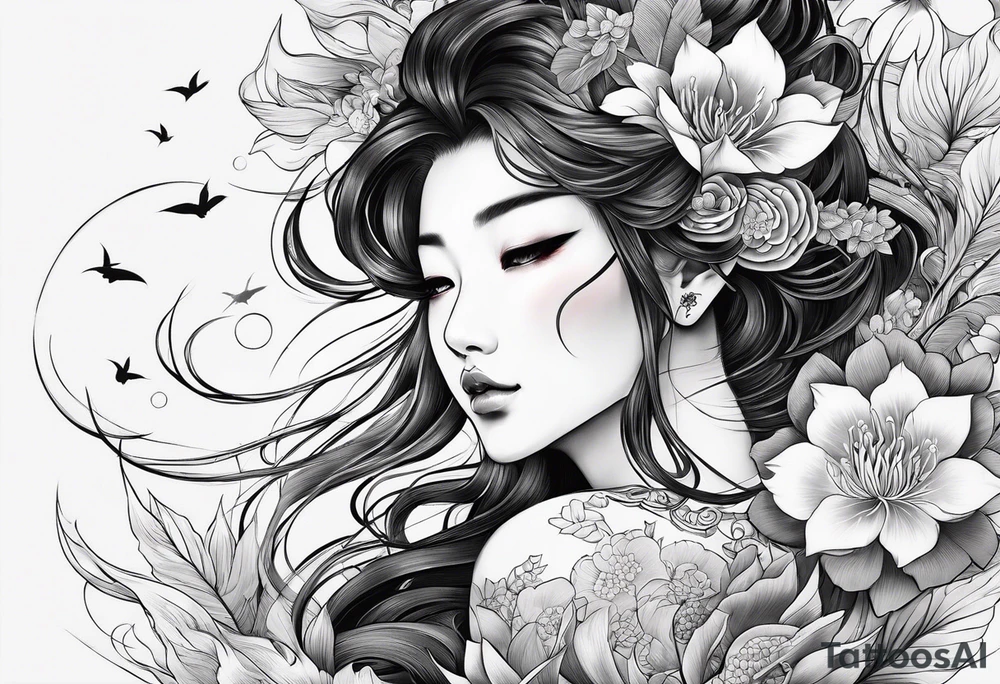 Japanese traditional sleep tattoo idea