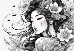 Japanese traditional sleep tattoo idea