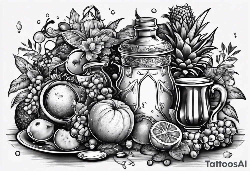 999 with different things around it from juice wrlds albums tattoo idea
