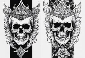 Skulls and dagger tattoo idea