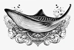 Smiling Sting ray tattoo idea