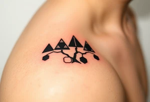 A geometric family tree with interconnected triangles and hexagons, reflecting the strong foundation of ancestry tattoo idea