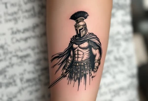 gladiator roman soldier provocator standing colosseum interior combat sword helmet cape sand wind legion trace tattoo idea