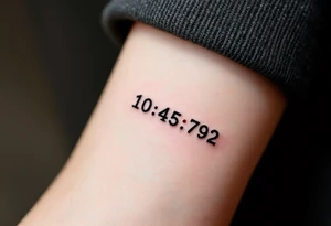 Tattoo of geographic coordinates in classic typewriter font, accented with a tiny red dot marking a special place (e.g., where you met).
Placement: Collarbone or ribcage. tattoo idea
