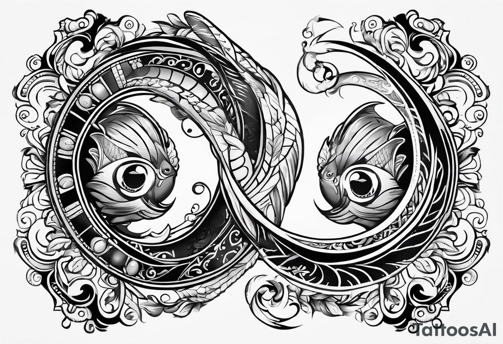 Pisces sign combines with the Aires sign. tattoo idea