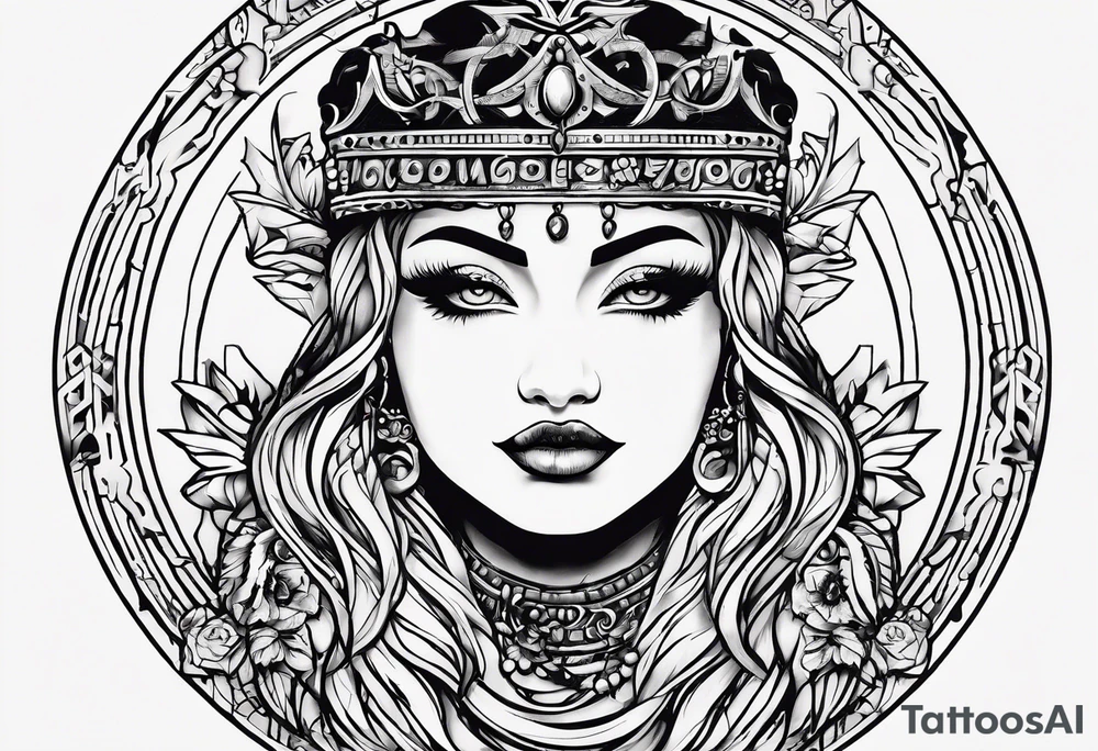 messy lines trash circcle logo tattoo idea
