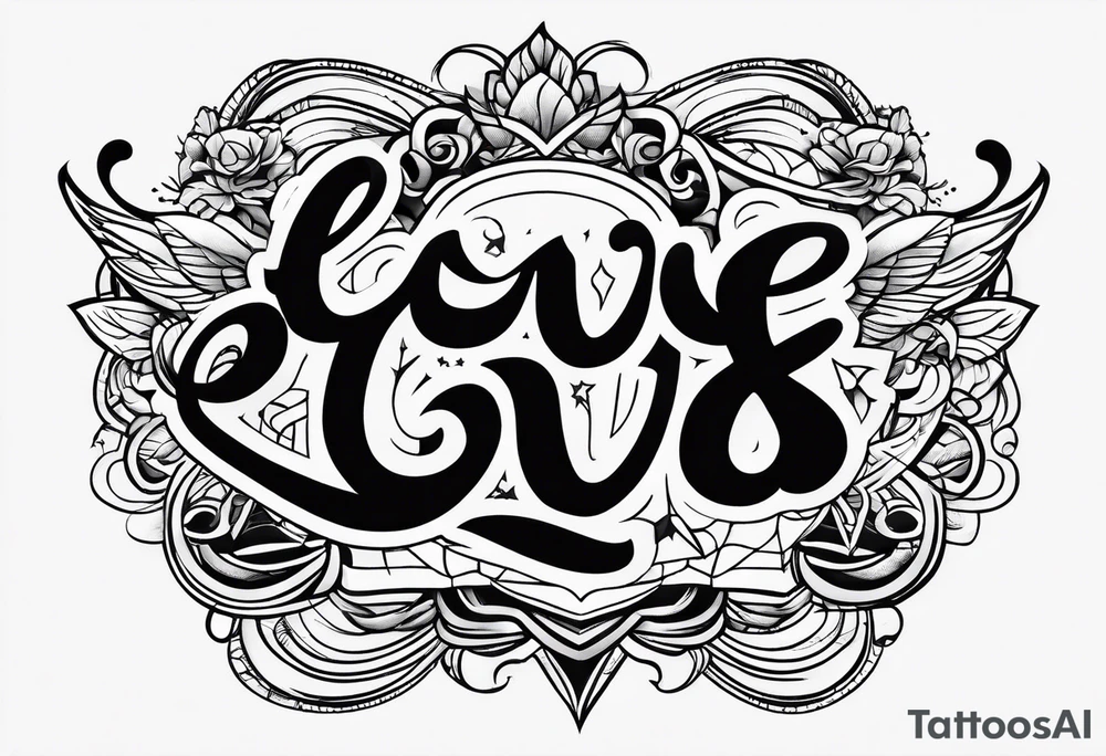 love us script tattoo idea