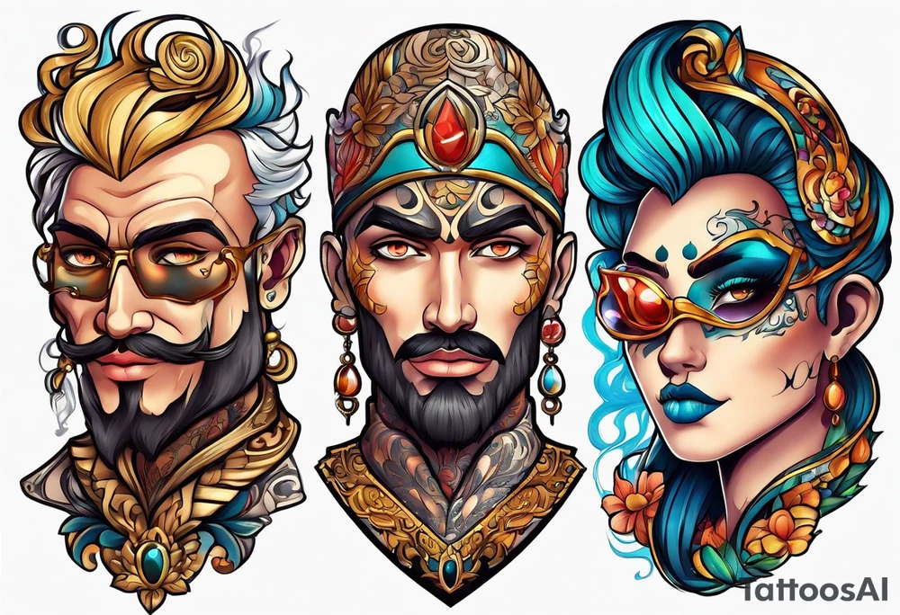 2 faced personality tattoo idea