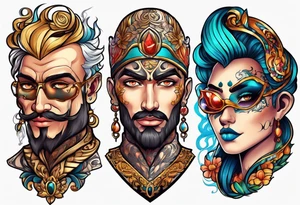 2 faced personality tattoo idea