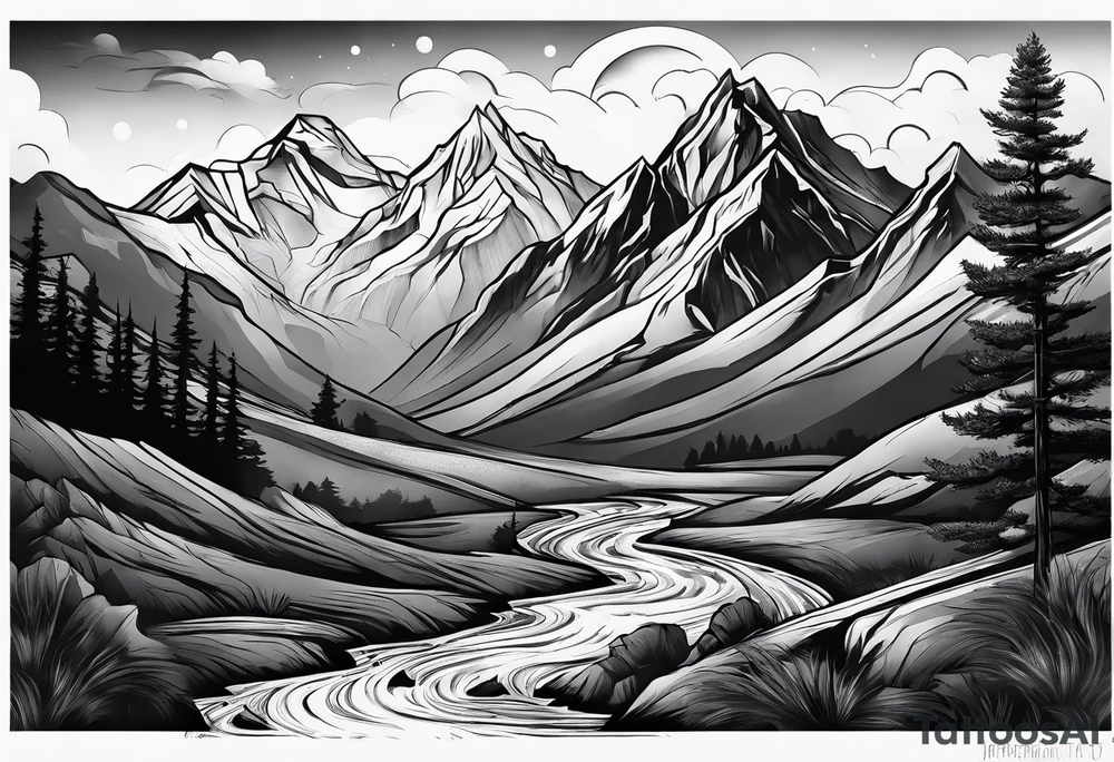 Jeremiah 1:19 tattoo with a mountain feminine tattoo idea