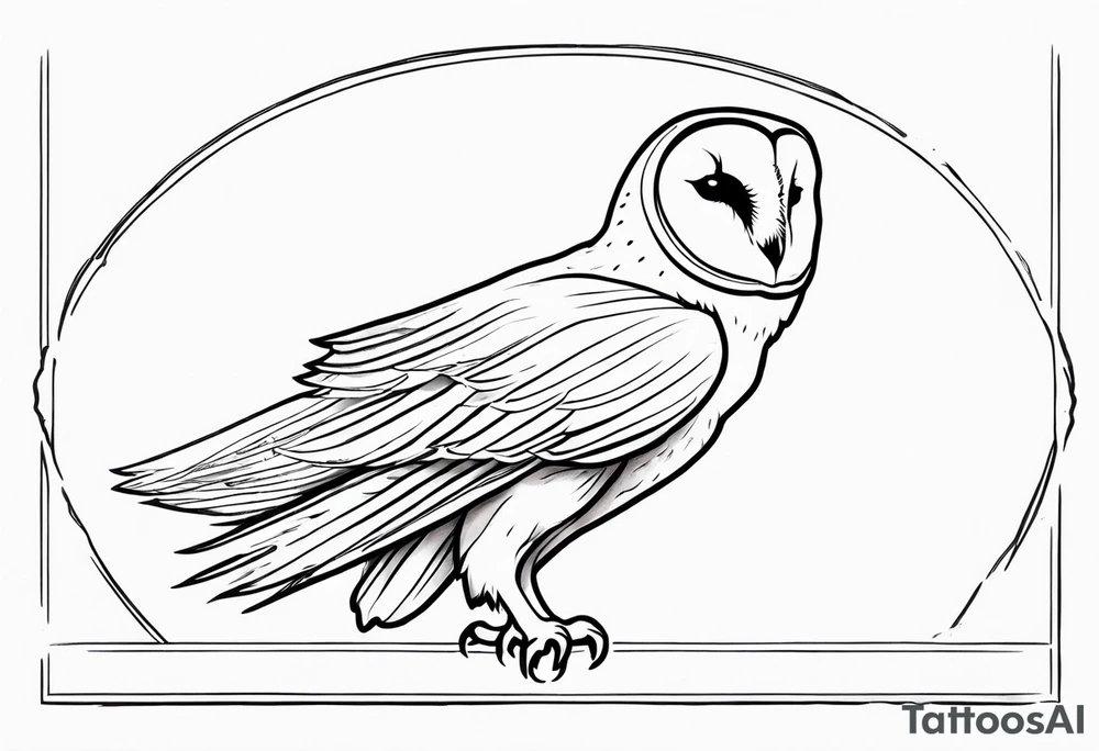 barn owl descending on prey tattoo idea