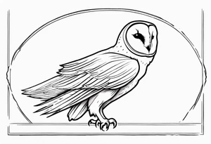 barn owl descending on prey tattoo idea