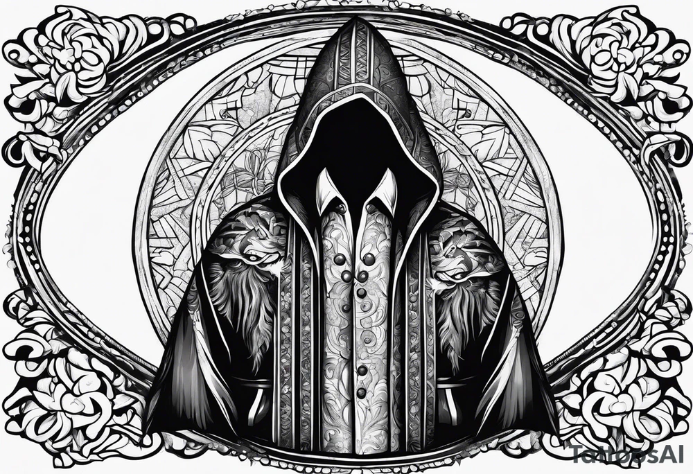 Cloak front facing tattoo idea