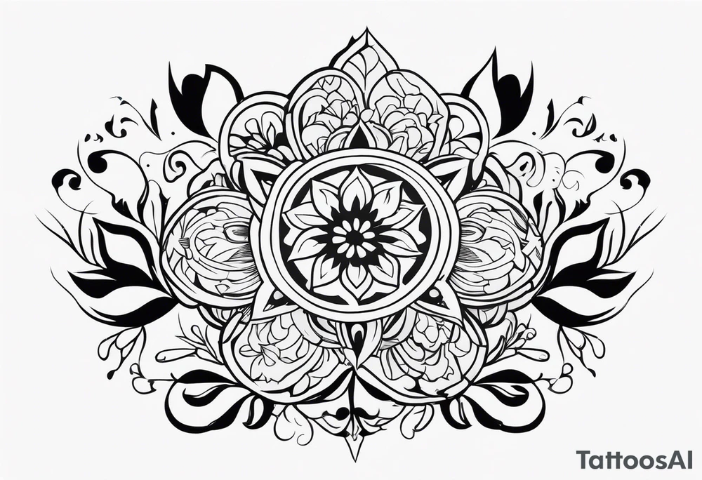 Güneş ve ay tattoo idea