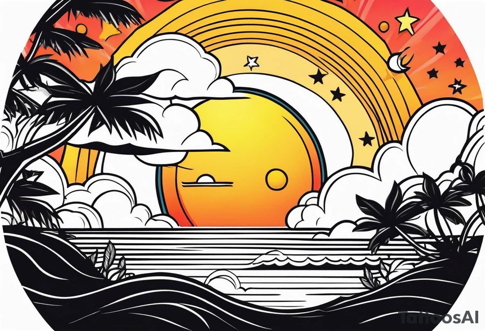 Quero uma tatuagem do sol e da lua juntos tattoo idea