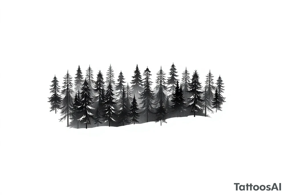 Coniferouse forest silhouette around the forearm a tattoo tattoo idea