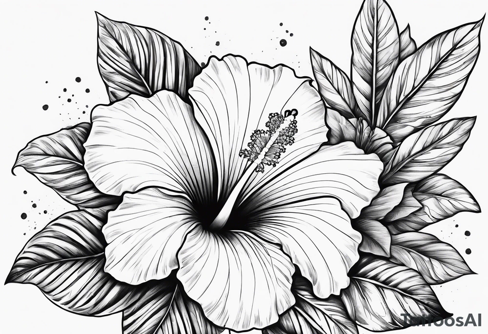 Hibiscus, dove, cloud tattoo idea