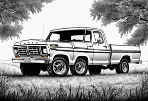 1974 ford f-100 in field tattoo idea