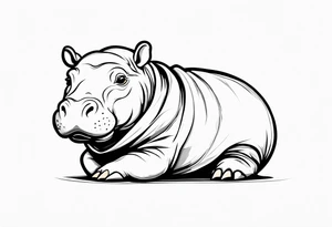 Baby hippo in a swaddle tattoo idea