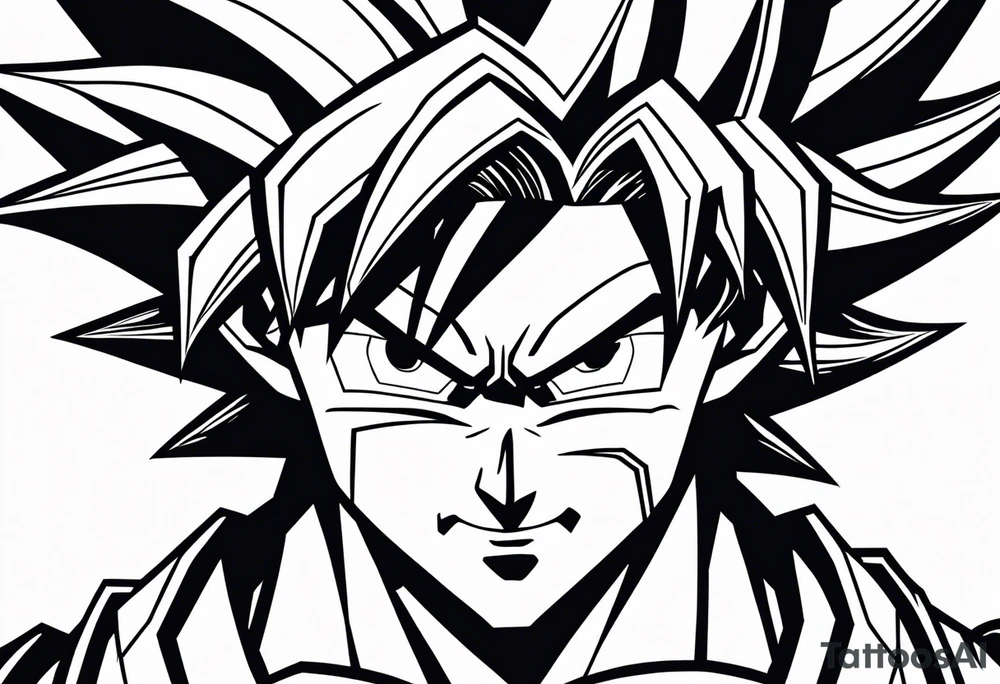 Goku face and hair but little tattoo idea